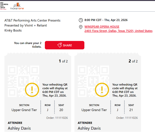 Ticket Information - AT&T Performing Arts Center